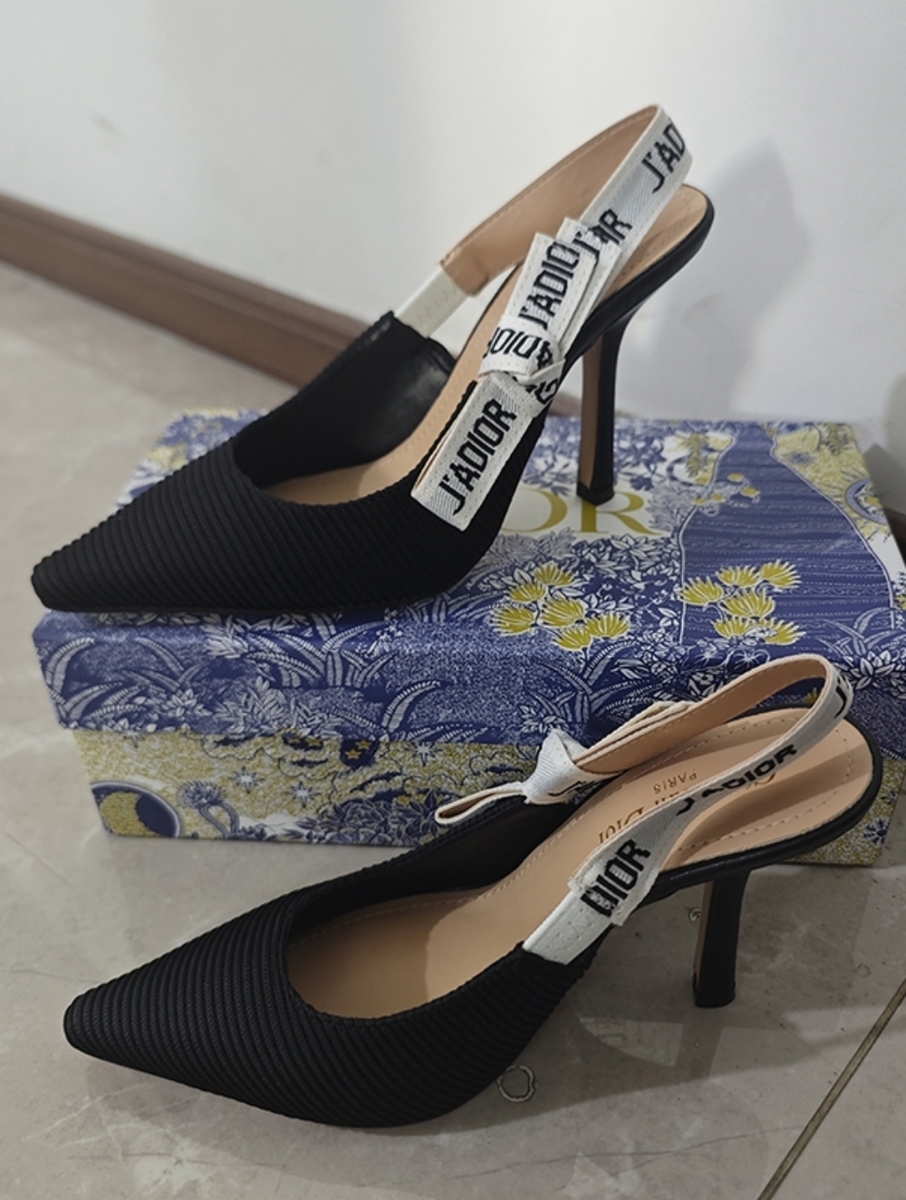 Dior nude and black high heels